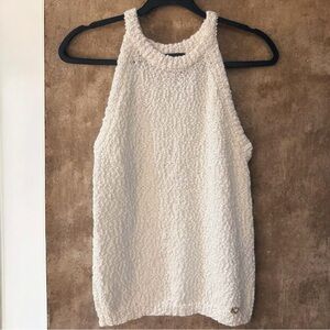 Donna Karan New York Bouclé Sleeveless Sweater Tank White Size S NWOT